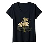 Damen Happy St Davids Day Narzissen T-Shirt mit V