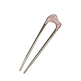 GUYAQ U förmige Haarnadel Intage Hair Stick Französisch Stil Frisur Haar Essstäbchen Easy Match Haarnadel Gabel Sticks Für Haare DIY Zubehör,Rosa gebog