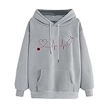 Damen farbig bedruckter Thermo-Pullover Herbst/Winter-Shirt Langarm-Sweatshirt Loser Pullover T-Shirt Damen Englisch bedruckter Rundhals-Lang