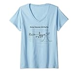 Damen Design mit der Formel der Gaußschen Normalverteilung T-Shirt mit V