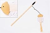 JINYAWEI 40cm Pet Katze Teaser Spielzeug Feder Leinen Zauberstab Katze Catcher Teaser Stick Cat Interactive Spielzeug Holzstange Maus Spielzeug (Color : Fish)