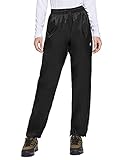 FitsT4 Damen Regen Hose Outdoor wasserdichte Fahrrad Regenhose leichte Überziehhose Winddichte Wanderhose,schwarz,Gr.M