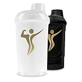 BODY'S PERFECT Protein Shaker für Frauen Fitness Trinkflasche 500ml BPA & DEHP Frei, Weiß
