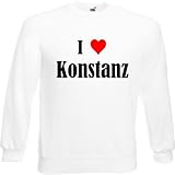 Reifen-Markt Sweatshirt I Love Konstanz Größe 2XL Farbe Weiss Druck Schw