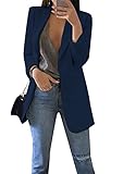 EFOFEI Eleganter, schmaler Damenmantel, Bürojacke, Blazer, einfarbig, für Arbeit, Büro, Business, marineblau, 44