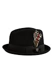 Brixton Gain Fedora Player Hut aus Wollfilz - Schwarz (Black) - 53-54 cm (XS)