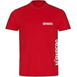 VIMAVERTRIEB® Herren T-Shirt Nürnberg - Brust & Seite - Druck:weiß - Shirt Männer Fußball Fanshop Fanartikel - Größe:4XL