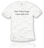 Comedy Shirts Der Frühe Vogel kann Mich mal. Herren T-Shirt Gr. M - Weiss/Schw