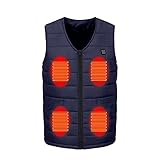 Beheizte Weste Heizweste Winter, Elektrisch Beheizte Jacke für Herren Damen, Elektrische USB Heizwesten mit 3 Temperaturstufen 10 Heizbereiche, Waschbar Warme Heated Vest für Outdoor Sport Camping