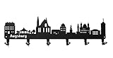 steelprint.de Schlüsselbrett/Hakenleiste * Skyline Augsburg * - Schlüsselboard Bayern, Schlüsselleiste, Metall - 6 Hak