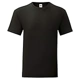 Fruit of the Loom 5er Pack Iconic T Herren T-Shirt Mehrpack Größe S - 5XL, Farbe:schwarz, Größe:5XL