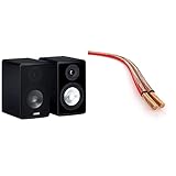 Canton Ergo 620 2-Wege Bassreflex-Regallautsprecher (70/130 Watt) schwarz (Paar) & KabelDirekt – Lautsprecherkabel – 15m (2x2,5mm² HiFi Audio Boxenkabel für Lautsprecher & Surround Systeme)