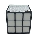 JUSTBAIXUE Tragbarer Mini-Bluetooth Cube Lautsprecher Mini Magic Cube Bunte drahtlose Bluetooth-Lautsprecher LED Blitzlicht for Tf. Karte Motorrad-Stereo. (Color : White)