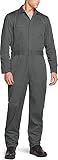 CQR Herren-Overall, langärmelig mit Reißverschluss vorne, Flecken- und knitterresistenter Arbeits-Overall mit Mehreren Taschen, Two601 1pack - Grey, S
