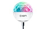 ION Audio Party Ball USB - Mini USB betriebene Discokugel Led Party Lampe, synchron im Takt zur Musik – Perfekt für Laptop, Fernseher, Lautsprecher, Musikanlage, Soundanlage, Soundbox