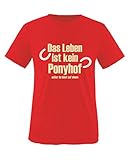 Comedy Shirts - Das Leben ist kein Ponyhof - Jungen T-Shirt - Rot/Beige-Weiss Gr. 86/92