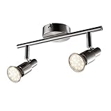 LED Deckenleuchte Deckenlampe, 2-flammig Dreh- und schwenkbar 3W GU10 230V IP20 Metall Warmweiß, für Küche Wohnzimmer S