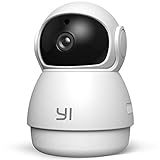 Überwachungskamera WLAN 360 Grad,YI Dome Guard 1080p Sicherheitskamera PTZ mit Bewegungserkennung,2-Wege-Audio, Infrarot-Nachtsicht, Unterstützt Speicherkarte,YI Home für iOS/Android/Window