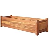 Garten Hochbeet Holz Pflanzkasten Outdoor Hochbeet Massives Akazienholz Pflanzbeet Blumenkasten mit Lattenrost für Garten Terrasse 100 x 30 x 25