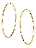 Creolen Ohrringe Gelbgold 585 Gold (14 Karat) Ø 70mm Groß Dünn Goldohrringe Damenohrringe Samantha C-01829-G401-70mm/1,5