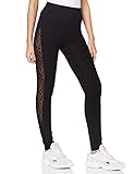 Urban Classics Damen Ladies Flock Lace Stripe Leggings, Black, M