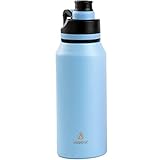 Manna Wasserflasche, doppelwandig, vakuumisoliert, aus Edelstahl, 907 ml, Jumbo, auslaufsicherer Deckel, Ausgießer-Verschluss, Hellb