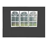 MT MALATEC Seitenwand für Pavillion Gartenpavillion Fenster Seitenteil 12912, Farbe:Grau-Grey