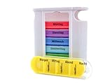 TIGA-MED Bunte Tablettenbox für 7 Tage - Pillendose - Medikamentendosierer - Medi Box - Medikamentenspender - Wochendisp