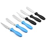 Edelstahl Winkelpalette Kuchenmesser Tortenmesser Glasurmesser Spachtel Streichmesser Torte 6 Pcs Edelstahl Kuchenmesser Icing Spatula Set, Zum Backen und Kuchen Dekorieren in der KüChe Schwarz, B