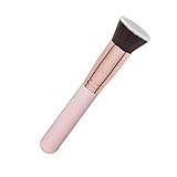 JeoPoom Make-Up Pinsel, Foundation Pinsel, Schminkpinsel, Kosmetikpinsel, Flacher Kosmetikpinsel Ideal, zum Polieren, Verblenden und für Gesicht(Roségold)