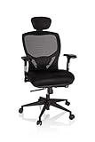 hjh OFFICE 657100 Profi Bürostuhl Venus Base Stoff/Netz Schwarz ergonomischer Drehstuhl, Rückenlehne verstellb