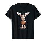 Crazy Elch T Shirt I Hirsch Rentier Funshirt Tiermotiv T-S