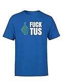 Fucktus Herren T-Shirt Lustiger & Cooler Spruch Geschenk Statement T-Shirt, Farbe: Blau, Größe: Larg