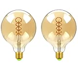 LED Lampen, 2Pack Vintage Edison Glühbirne Sternenklare Glühbirne Feuerwerk 4W dekorative Glühbirne E27 Schraubmund für Schlafzimmer Hochzeit (Transparent, G125)