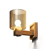 DTBBKsy Wandleuchte nimalistischer kreativer Garten Schlafzimmer rror Scheinwerfer Nachttisch Kristall Bernsteinglas Log Wandleuchte, Log W