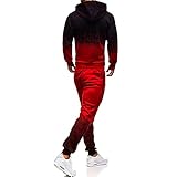 Cerlemi Herren Sportanzug Trainingsanzug Jogginganzug Tracksuit Kapuzenpullover Sweat Suits Set Sportanzug Sweatjacke und Trainingshose Freizeitanzug Hoodie + Sp