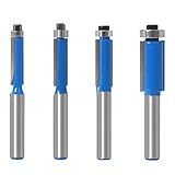 4Stk 8mm Schaft Bündigfräser, 1/4' 5/16' 3/8' 1/2' Schneiden Durchmesser Fräser Oberfräser für Holzbearbeitung, H