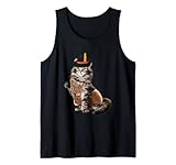 Süße Katze Alpenmütze Lederhose Kostüm Deutschland Oktoberfest Tank Top