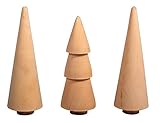 Rayher 46541505 Holz Bäume, 2.9cm, natur, sortiert 7.8-8.5cm Höhe, Box 3Stück, N