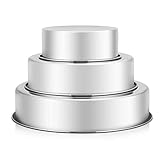 P&P Chef Kuchenform-Set, Edelstahl, rund, für Geburtstag, Hochzeit, Etagenkuchen, ungiftig und gesund, einteilig, auslaufsicher, spiegelnde Oberfläche und leicht zu reinig