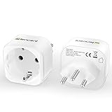 LENCENT 2X Netzadapter EU DE auf CH Reisestecker Typ-J Schuko Reise Adapter für Schweiz Jordanien Liechtenstein Malediven Steckdosenadap