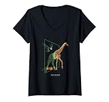 Damen Fantasy Cyber Kunst, Giraffe, Adler, Fuchs ,Warp Tor T-Shirt mit V