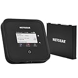 NETGEAR MR5200 5G Router mit SIM-Karte & WiFi 6 | WLAN 5G Router mobil | bis 4 GBit/s Download-Speed | AX1800 WiFi 6 WLAN Hotspot bis 32 Geräte | M5 inkl. Zusatzakku MHBTRM5