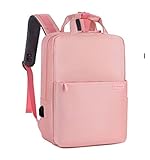 sacfun Damen Multifunktionale Geschäftsreise Reise Arbeitstasche Herren Rucksack 15,6-Zoll- Laptoptasche Rucksack (Color : Pink, Size : 41x29x12cm)