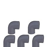 PVC Rohr 32mm Rohrverbinder Winkel Kniestück Muffen T-Stück Kappen (5 x 90°Winkel Ø32mm)