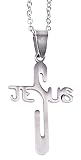 Motivationsgeschenke Kreuz-Anhänger Jesus Kreuz Edelstahl Silber Kette 50 cm Kruzifix