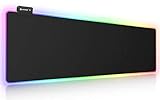 UtechSmart RGB Gaming Mauspad, XXL, 800*300mm, Soft-Led-Mauspad mit 14 Beleuchtungsmodi, 2 Helligkeitsstufen, Computertastatur-Mousepads Matte, Schw