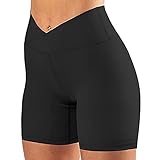 Yoga-Shorts für Damen, hohe Taille, Kompressionsshorts, legere kurze Hose, Leggings, Fitness, Sport, Biker, L