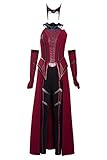 NoryNick Scarlet Witch Cosplay Kostüm Halloween Karneval Anzug Outfits, rot, X-Larg