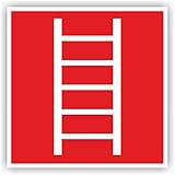 Aufkleber Brandschutzzeichen'Leiter' Symbol Schild Folie selbstklebend nach BGV A8 | 5-40cm Made in Germany, Größe: 10x10
